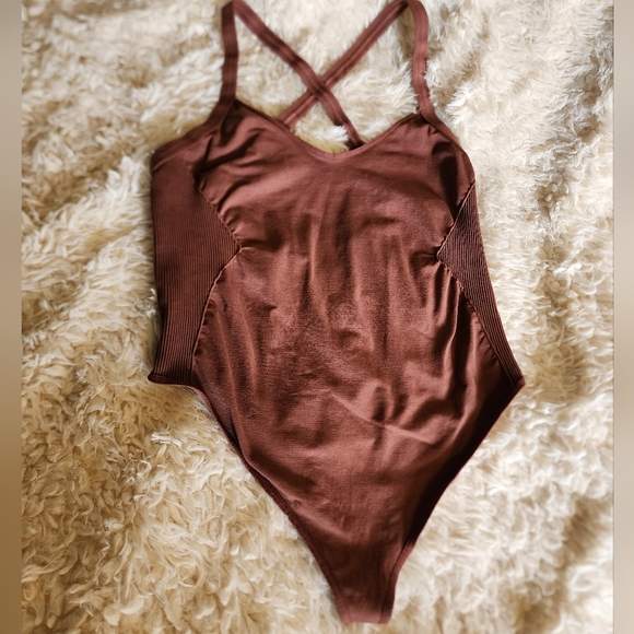 Free People Movement Good Karma Bodysuit in Chocolate NWOT Size XL - Picture 3 of 10
